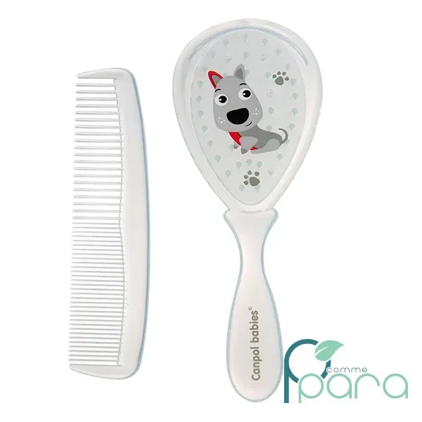 CANPOL Set Brosse Et Peigne Poil Synthétique Blue