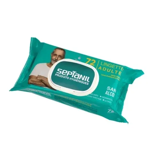 Septanil Lingettes Adultes sans Alcool 72 Pièces