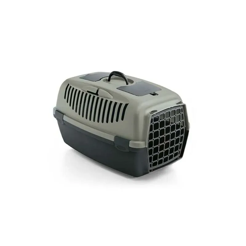 GULLIVER 3 CAGE DE TRANSPORT PORTE PLASTIQUE GRIS/VERT
