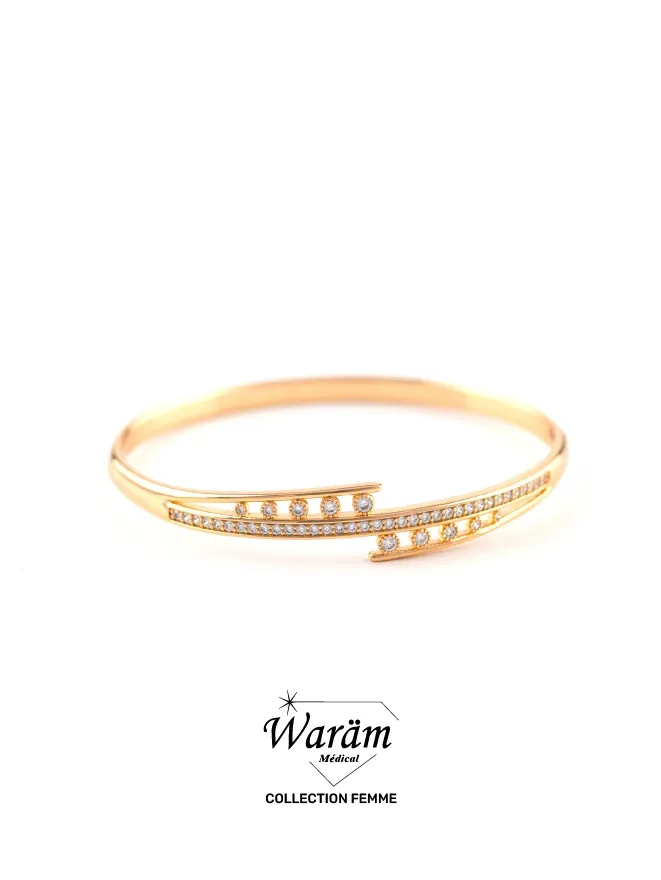 Bracelet Double Ligne Croisé Zircon