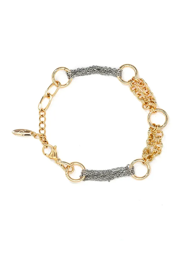 Bracelet chaîne bicolore à maillons