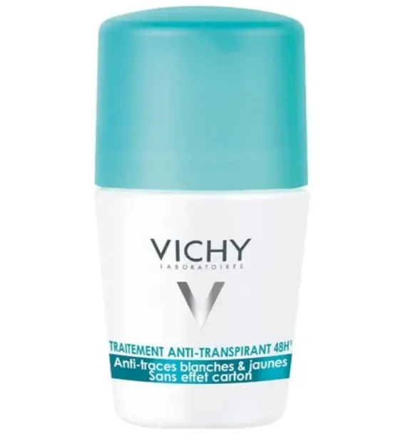 Vichy Traitement Anti-Transpirant 48h Anti Traces Blanches & Jaunes Roll-On 50ml