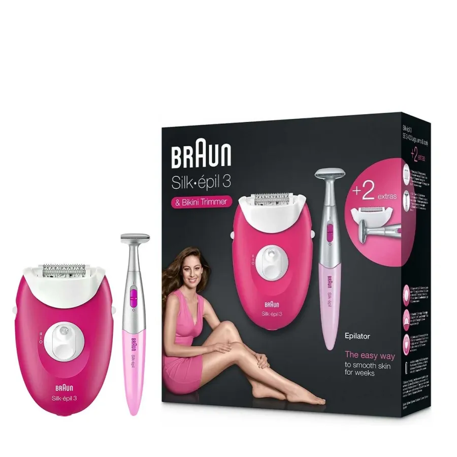 Braun Ruby Silk-épil 3 SE3-420 - Epilateur avec tendeuse bikini