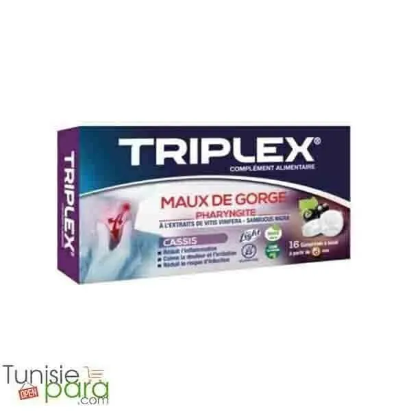 Triplex maux de gorge Cassis comprimé à sucer 16cp