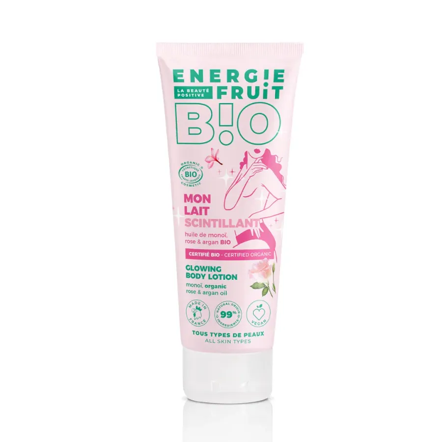 Energie Fruit Mon Lait Scintillant à l’Huile de Monoï, Rose et Argan Bio 200ml