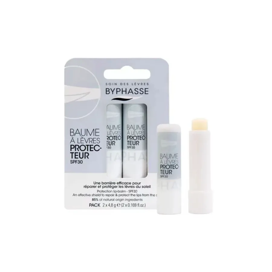 Byphasse Baume Lèvres Hydratant Répare et Protège SPF 30 (2X4,8 g)