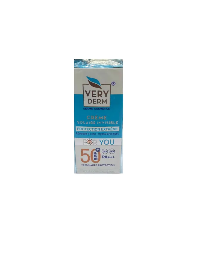 VERY DERM creme solaire Invisible Spf 50+ (DATE EXP 03/2027)