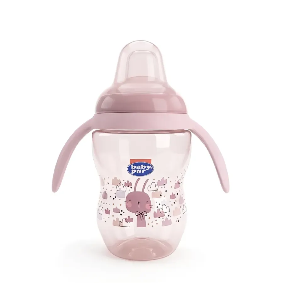 Baby Pur Tasse Double Anse et Bec Silicone 6 m+ 270 ml Ref 78502