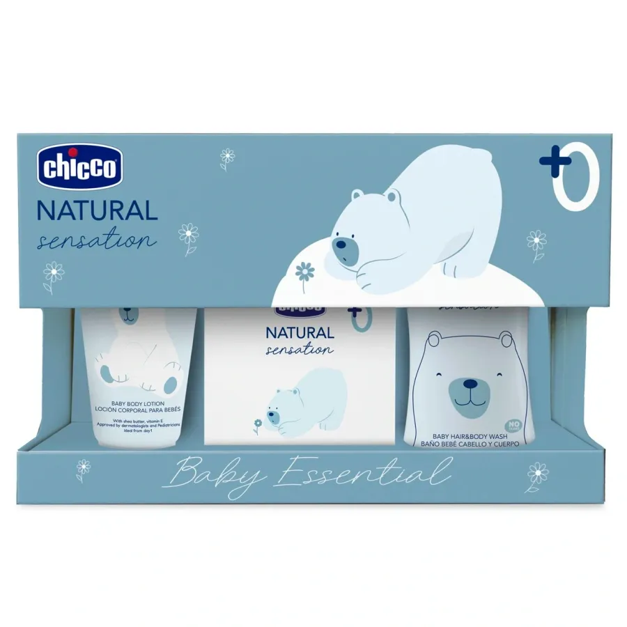 Chicco Natural Sensation Set de Toilette et de Bain 3 Pièces