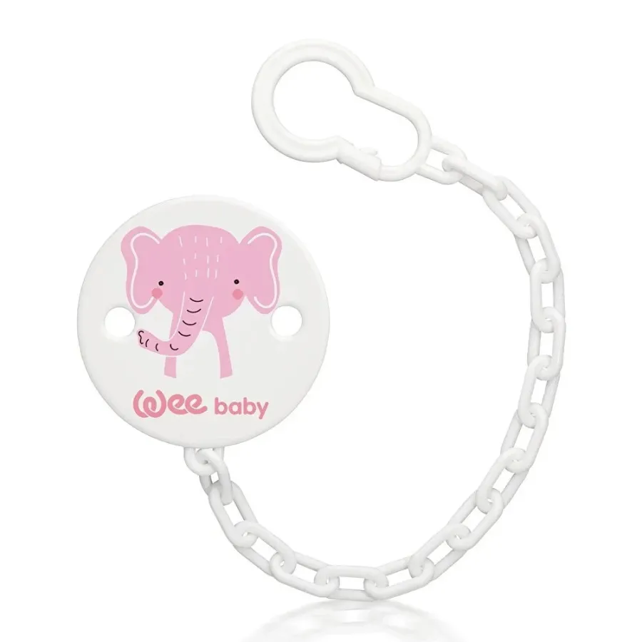 Wee Baby Attache Sucette - Elephant Rose