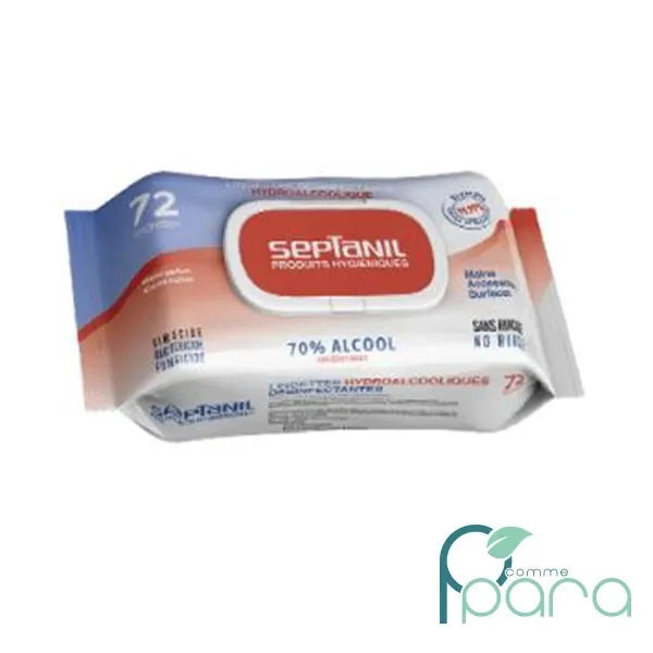 SEPTANIL Lingettes Désinfectantes Hydroalcoolique 70% Alcool
