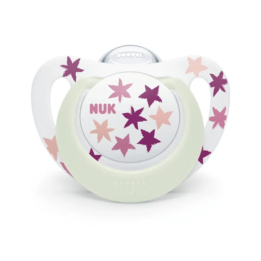 NUK Sucette Star Night 6-18 Mois Star Night Rose