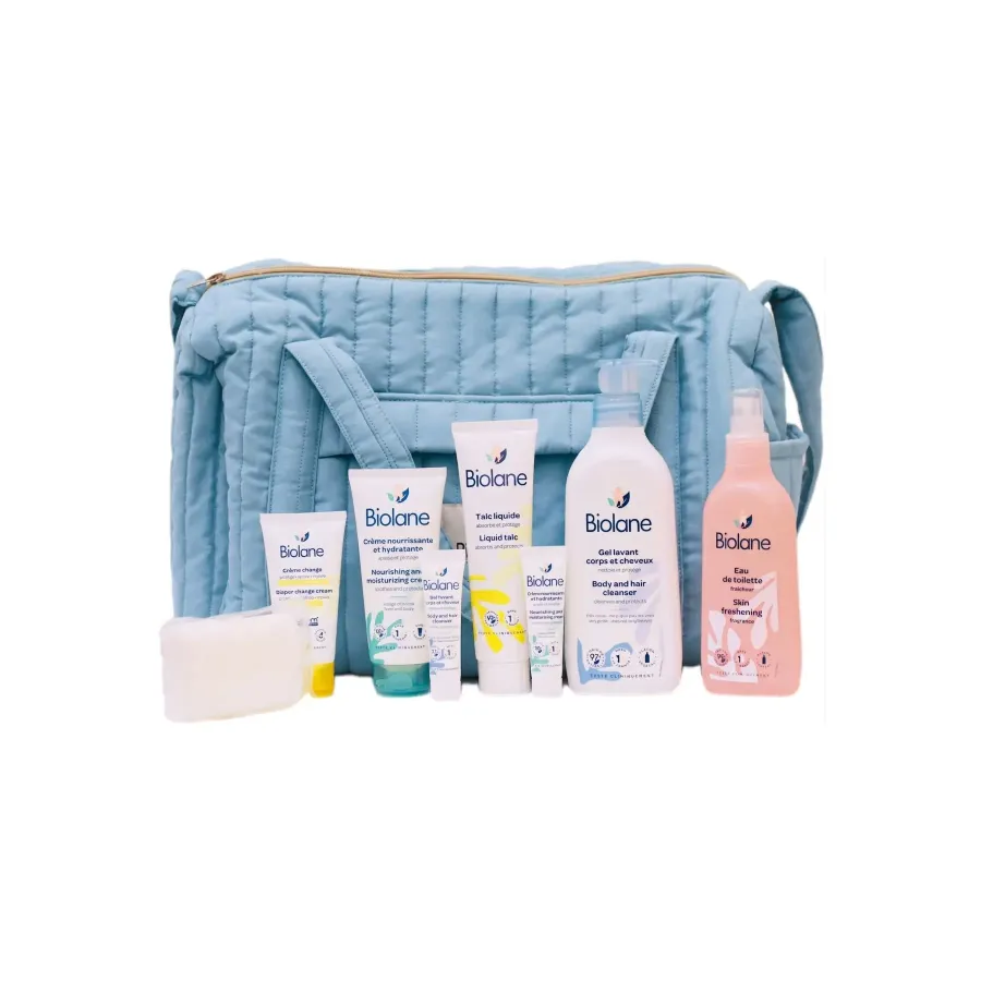 Biolane Sac Maternite Matelasse - Les Essentiels Bebe - Bleu