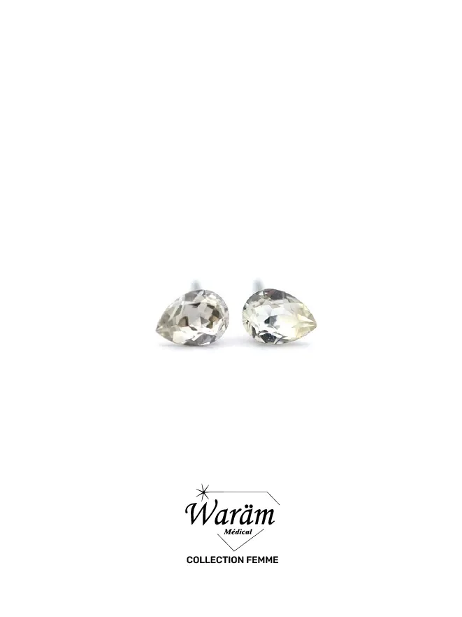 Boucles d’oreilles vis cristal transparent