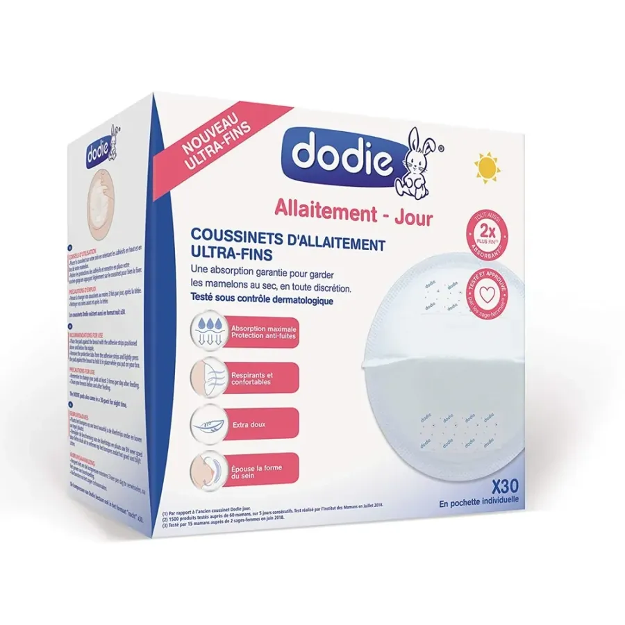 DODIE Coussinets d’Allaitement Jour Ultra Fins 30 Pièces