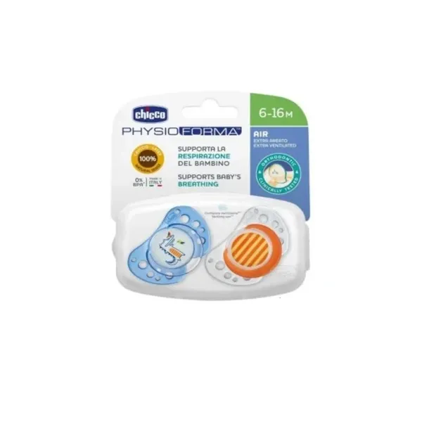 Chicco Physio Air Sucette 2 Pièces bleu 6-16 M
