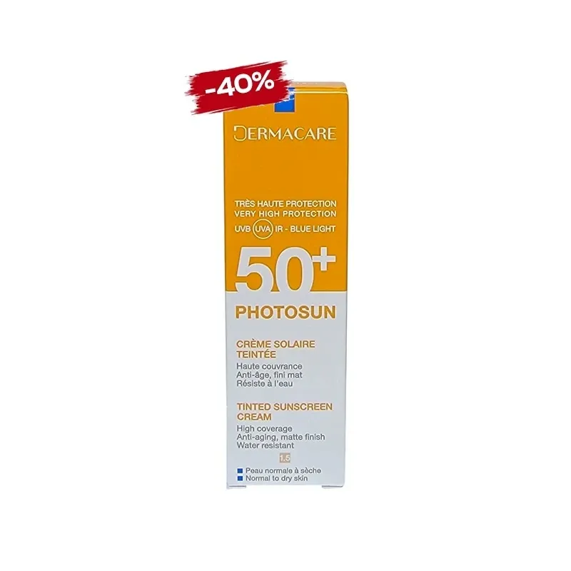 Dermacare Photosun Creme Solaire Teintee 1.5 Peaux Normales A Seches Spf50+ 50ml