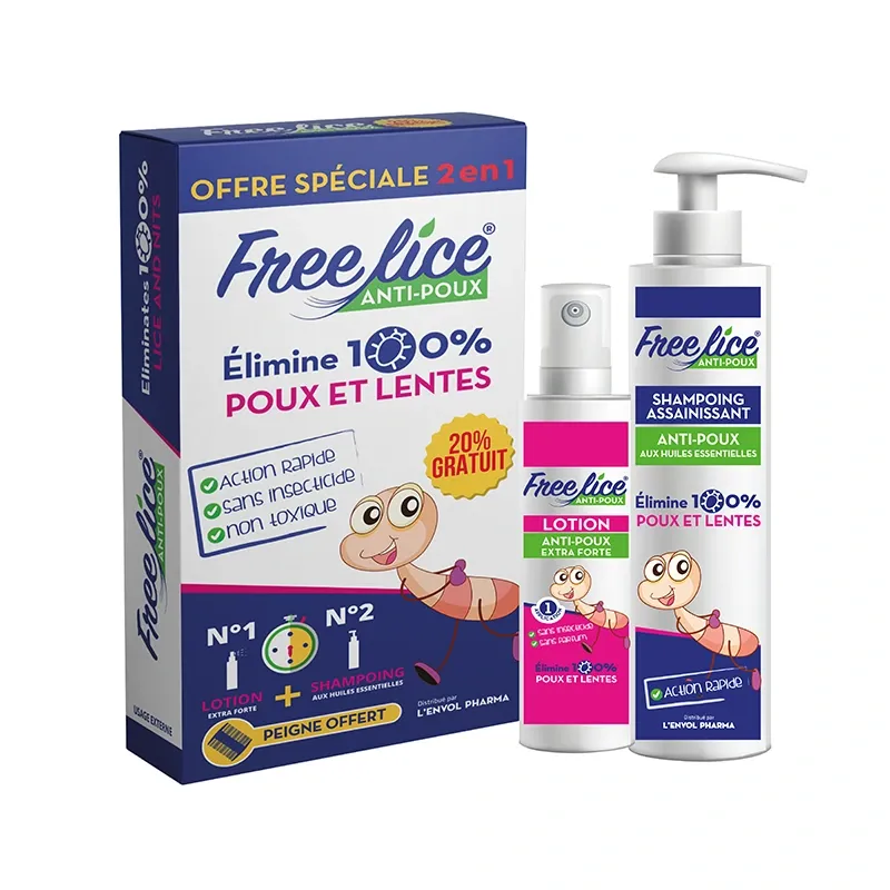 FREE LICE Shampooing+Lotion Anti Poux
