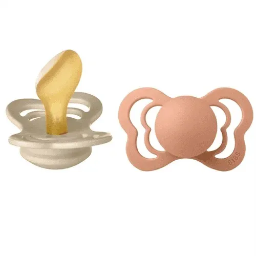 Bibs 02 Sucettes Couture Pacifier Vanilla Peach Size 1