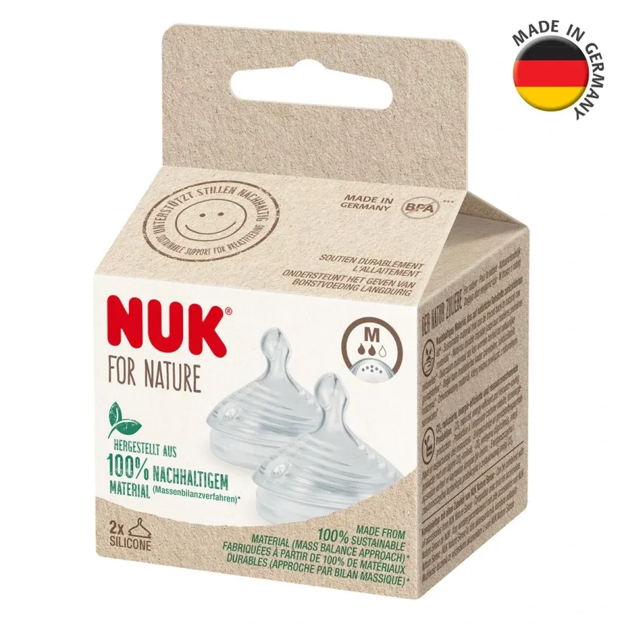 NUK 2 Tétines Nature Sense Silicone Teats – Size: M