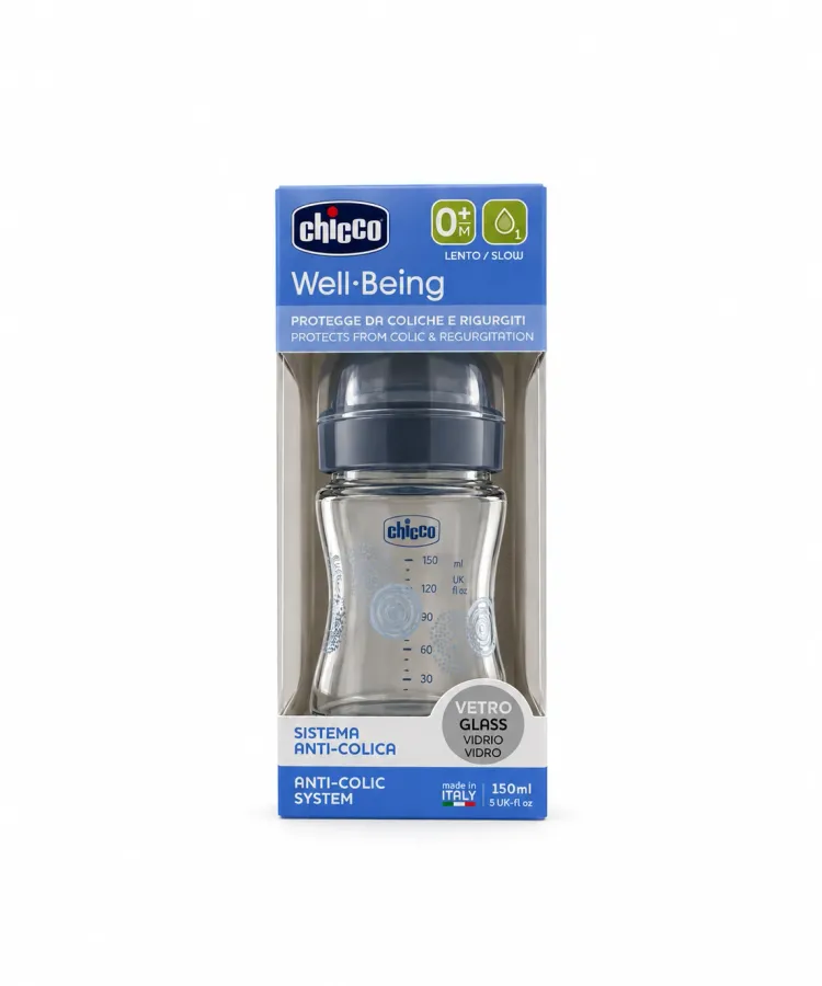 CHICCO Biberon Well Being en Verre 150mL 0M+