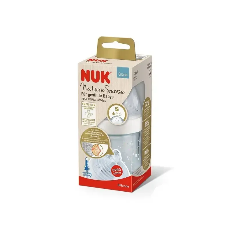 Nuk Biberon Nature Sense Temperature Control En Verre Taille S - 120ml