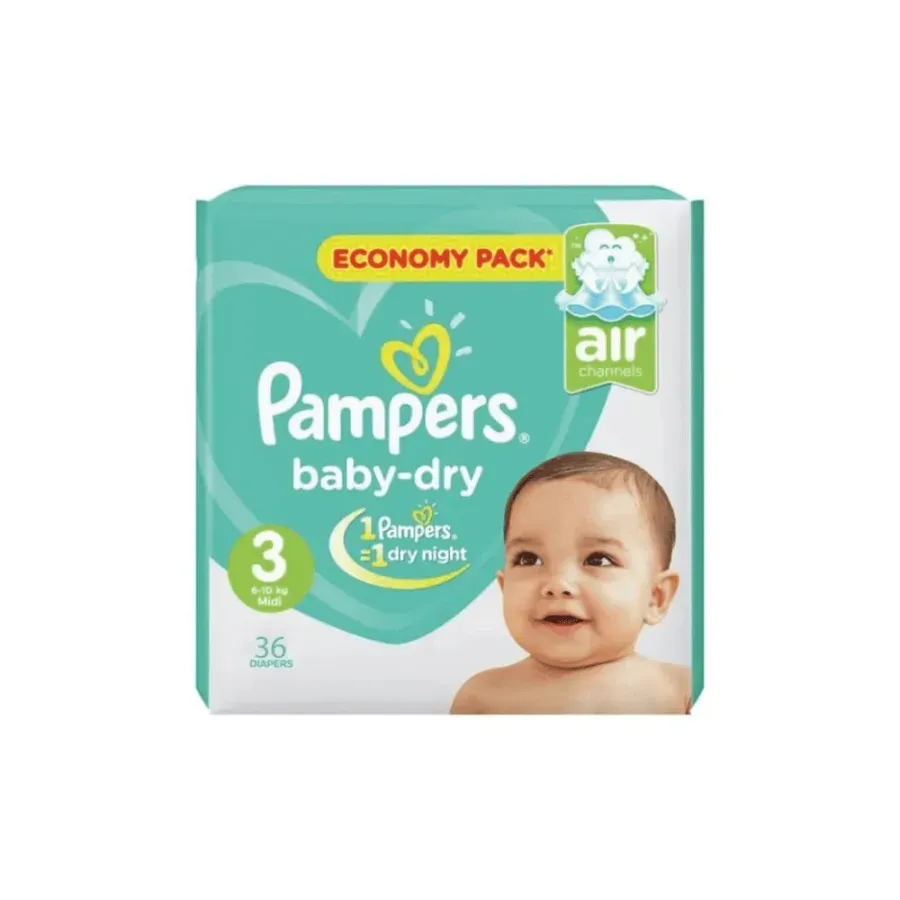 PAMPERS BABY-DRY (TAILLE 3) 6-10KG B/36