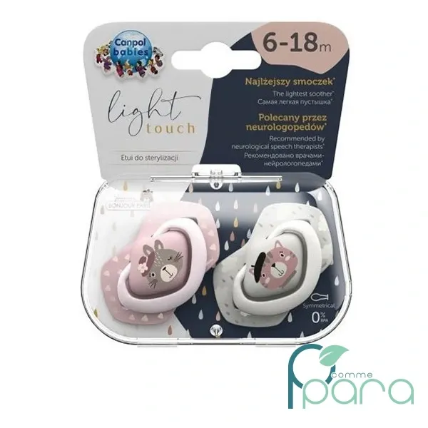 CANPOL 2 Sucettes 6-18M Bonjour Paris Rose