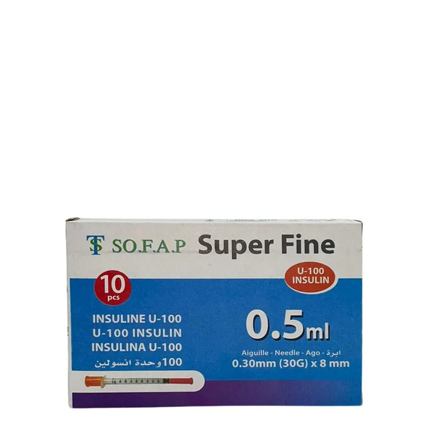 SO.F.A.P Super Fine - Seringue d'insuline - 0.5ml