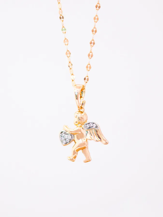 Collier Ange & Cœur en Zircon – Bijou Fille Hypoallergénique