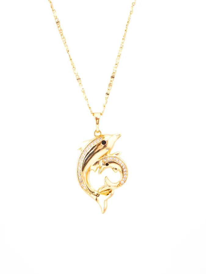 Collier Dauphin Doré – Hypoallergénique
