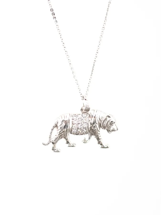 Collier Tigre Argenté- Hypoallergénique