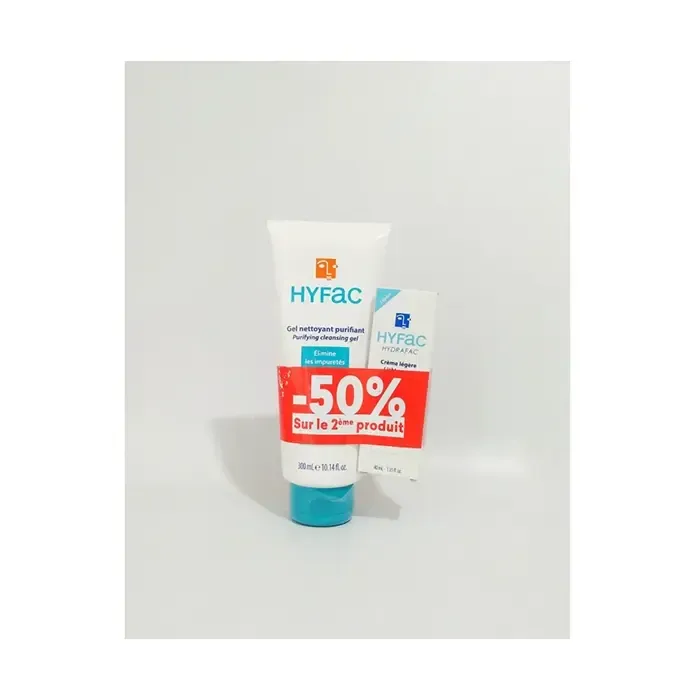 Hyfac Gel Nettoyant, 300 Ml + Hyfac Crème Légère, 40 Ml