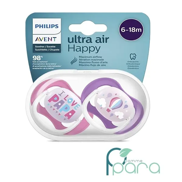 AVENT 2 SUCETTES 6-18M SCF080/04