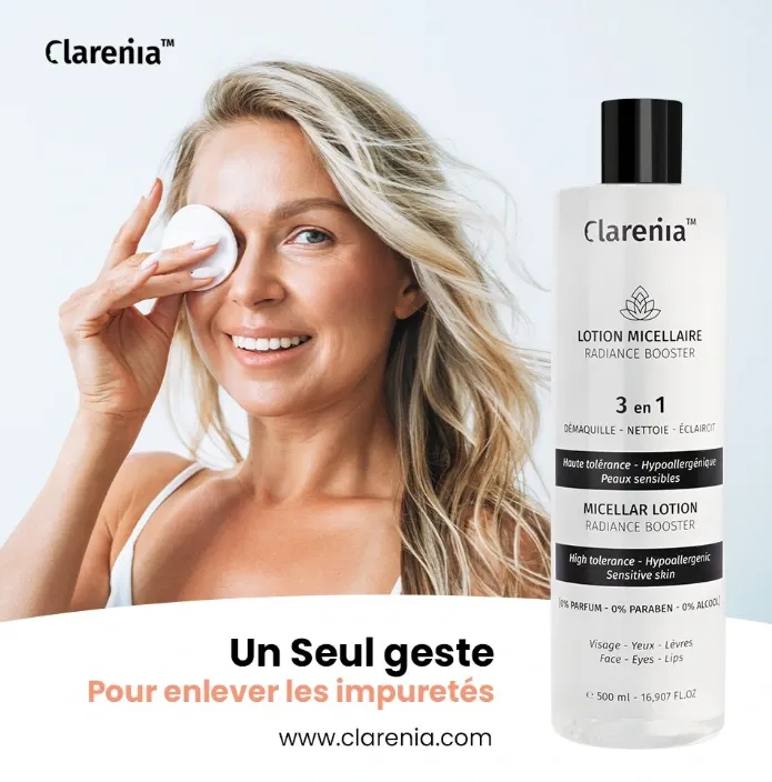 Lotion micellaire radiance booster 3en1 - Clarenia - 500 mL