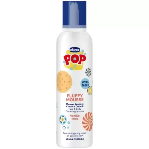 CHICCO KIDS & TEENS POP MOUSSE FLUFFY CORPS ET CHEVEUX VANILLA WRAP 200ML