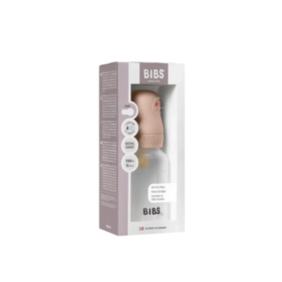BIBS Biberon Bottle Latex Slow Flow Blush 0m+ 150 mL