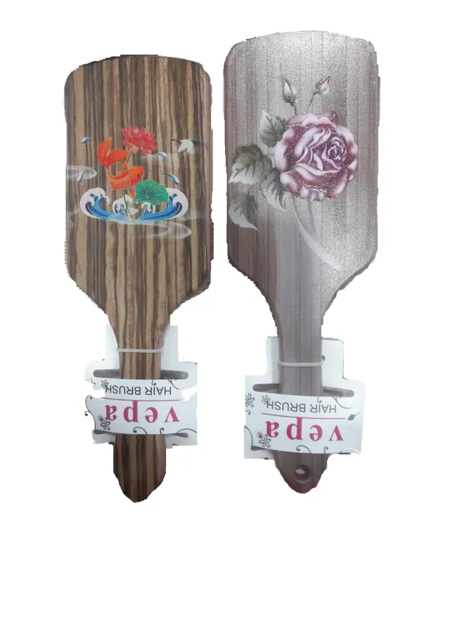 VEPA brosse cheveux carre en bois avec motif