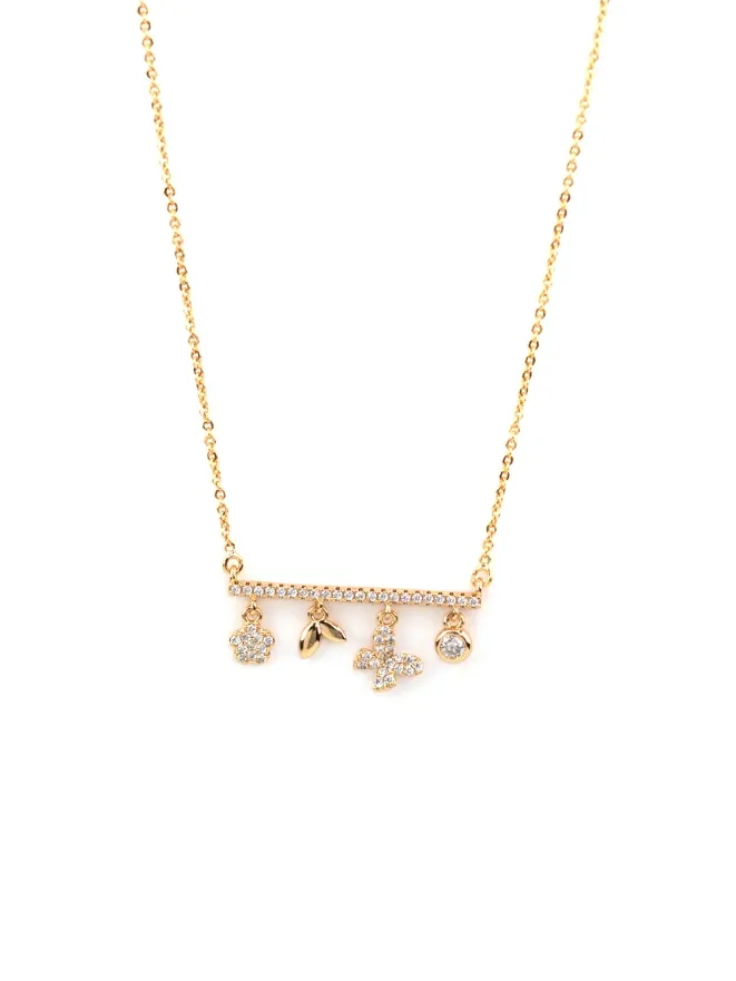 Collier charms tendance doré – Hypoallergénique