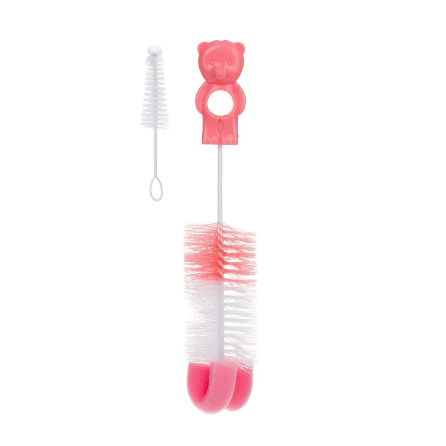 Canpol Brosse pour Biberons et Tétines avec Éponge Rose 2/410