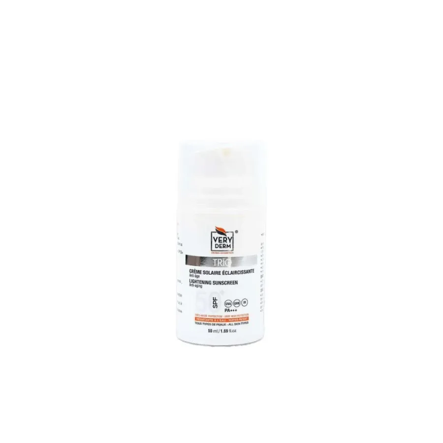 Very Derm -TRIO- Crème solaire éclaircissante anti-âge SPF50+ – Invisible – 50ml