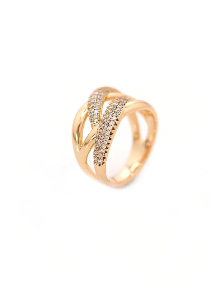 Anneau en zircons Twist 9