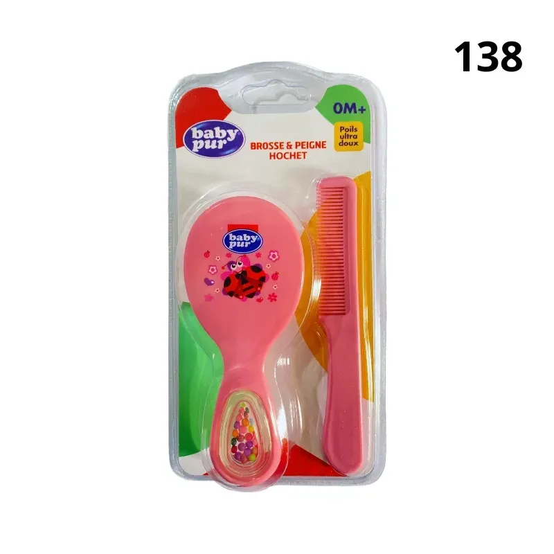 Baby Pur Brosse et Peigne Hochet 0 m+ Ref 79001