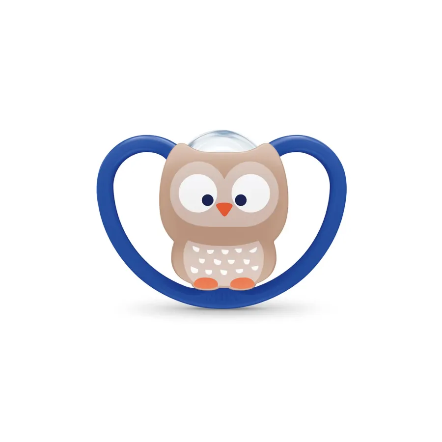 NUK Sucette Space avec Boite 6-18 Mois Space Hibou
