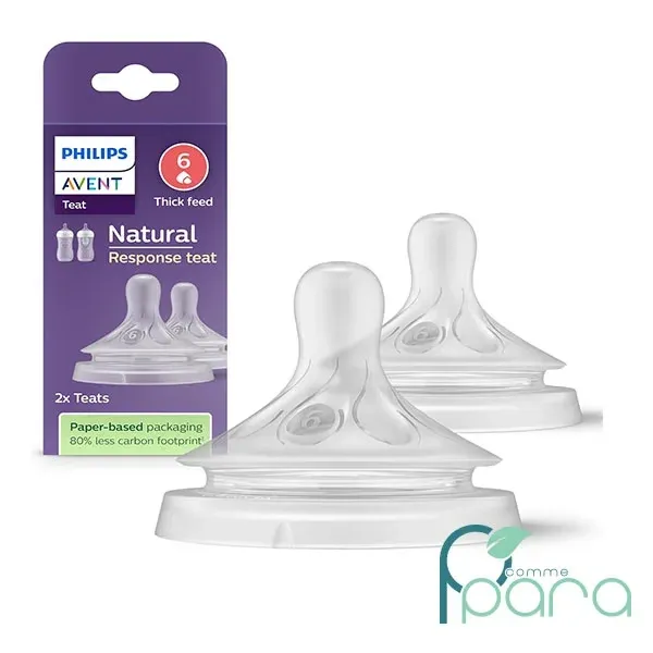 AVENT Natural Tétine 6M+ Débit 6 2Pcs SCY966/02