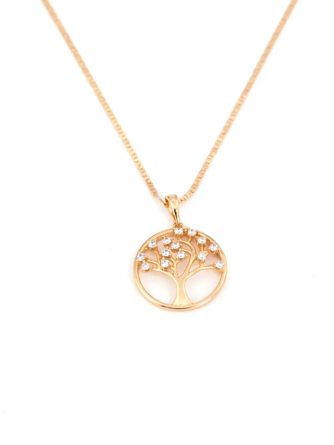 Collier Arbre de Vie Doré & Zircons