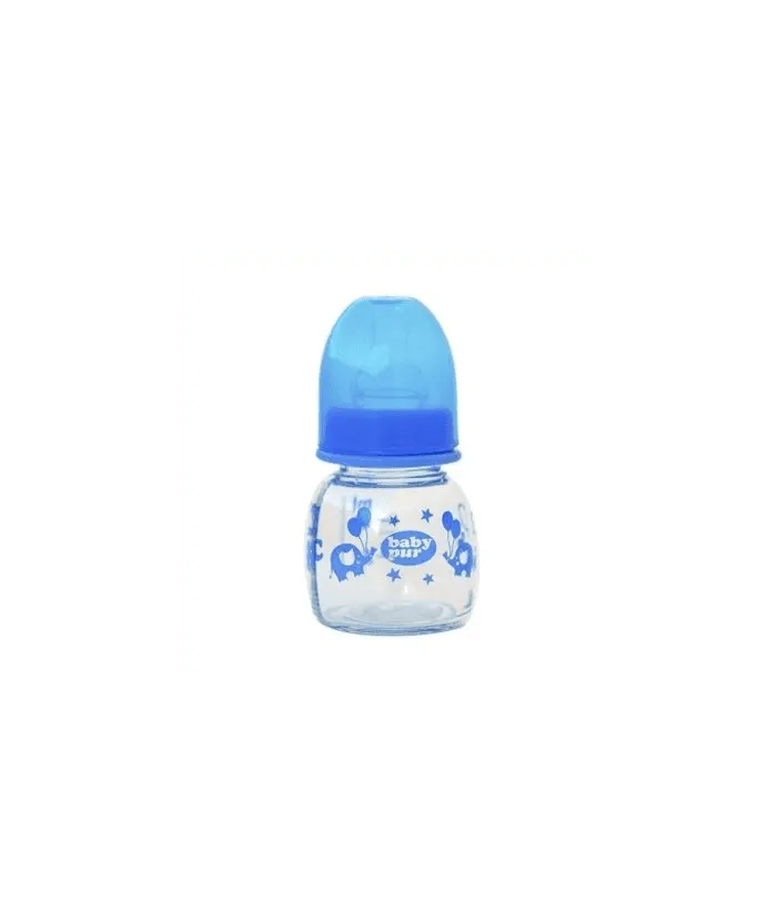 Baby pur micro-biberon en verre 60 ml bleu