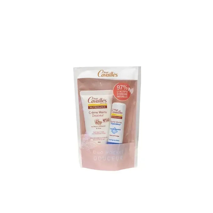 Roge Cavailles Duo Pocket Douceur Creme Mains Douceur 30 Ml + Baume Levres 5,5 Ml