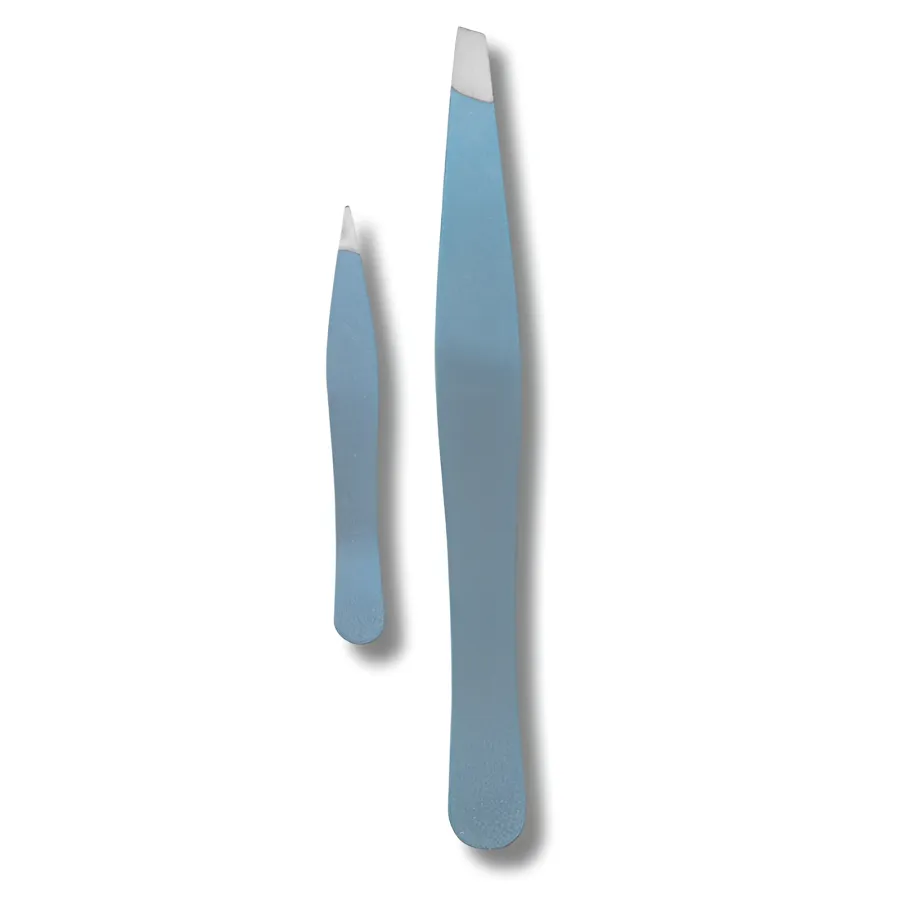 TITANIA - SET PINCES À ÉPILER: PINCE À ÉPILER INCLINÉE + MINI PINCE À ÉCHARDE BLEU