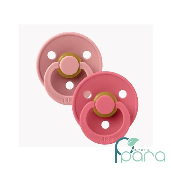 BIBS 2 Sucettes Taille2 Couleur Dusty Pink/Coral